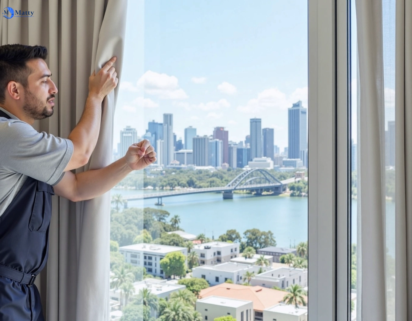 Professional curtain steam cleaning service bundall QLD by Matty Curtain Cleaning